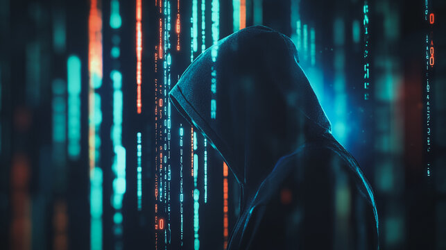 Hackers are planning to hack and attack Zeroday networks and cyber security systems in Smart digital city with Data center on cloud cyber security and Blue Binary Data Software Programming Code 