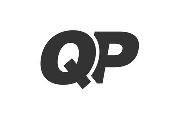 QP Techno Editable Font Logo For Corporate Branding. Bold, Futuristic Design With Unique Typographic Ideas. Minimal Custom Type And Dynamic Letter
