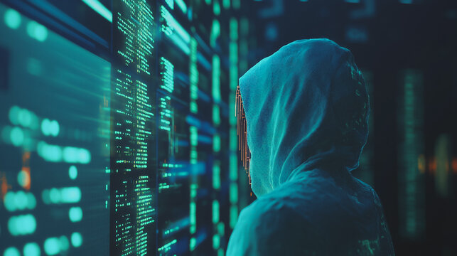Hackers are planning to hack and attack Zeroday networks and cyber security systems in Smart digital city with Data center on cloud cyber security and Blue Binary Data Software Programming Code 