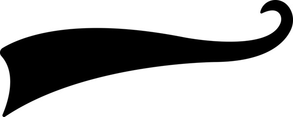 Sporty swirling tail icon in flat. isolated on transparent background