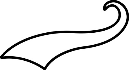 Sporty swirling tail icon in line. isolated on transparent background