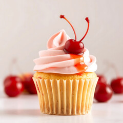 Cherry Malt Milkshake Cupcakes
