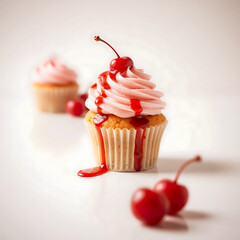 Cherry Malt Milkshake Cupcakes