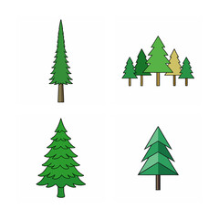 set of christmas trees