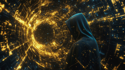 Hackers are planning to hack and attack Zeroday networks and cyber security systems in Smart digital city with Data center on cloud cyber security and Blue Binary Data Software Programming Code 