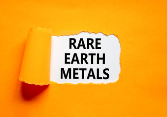 Rare earth metals symbol. Concept words Rare earth metals on beautiful white paper. Beautiful...