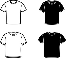 Tshirt mockup vectors collection black and white, Vector of shirt template design