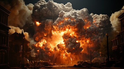 Apocalyptic Cityscape: Inferno's Embrace