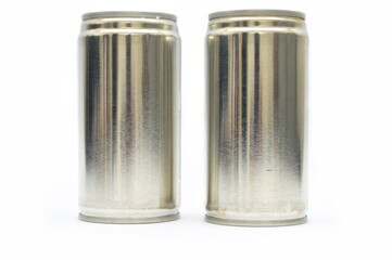 Aluminum beverage can on white background. Mockup for design