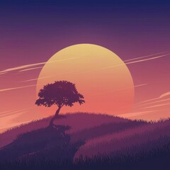 sunset in the mountains