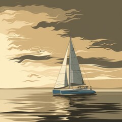 yacht on the sea