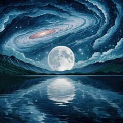 moon over water
