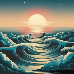 sunset over the sea