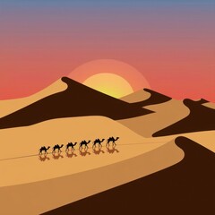 sunset in the desert