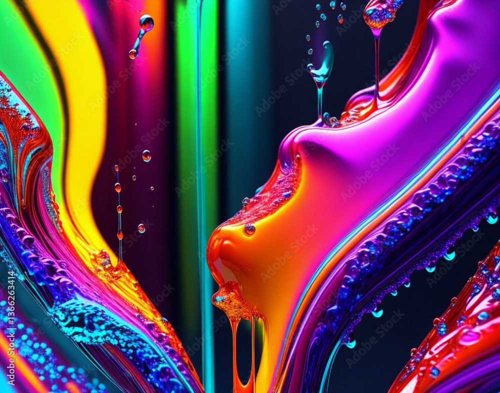 Fototapete a mesmerizing 3d abstract multicolor visualization