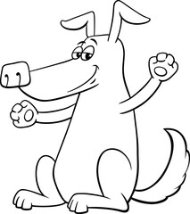 funny cartoon dog comic animal character coloring page