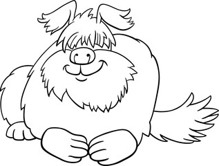 funny cartoon shaggy dog comic animal character coloring page