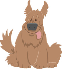 funny cartoon brown shaggy dog animal character
