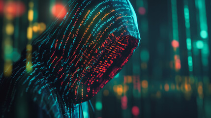 Hackers are planning to hack and attack Zeroday networks and cyber security systems in Smart digital city with Data center on cloud cyber security and Blue Binary Data Software Programming Code 