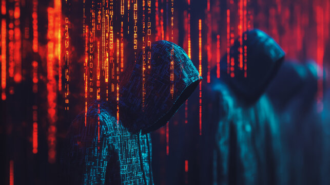 Hackers are planning to hack and attack Zeroday networks and cyber security systems in Smart digital city with Data center on cloud cyber security and Blue Binary Data Software Programming Code 