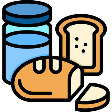 bread, jar, slice, food icon clip art preview