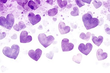 Soft purple hearts in a dreamy gradient with watercolor effect for a romantic Valentine's theme