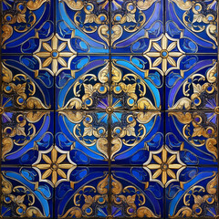 Ornate Byzantine-Inspired Wallpaper Highlighting Gold and Gemstone Motifs




