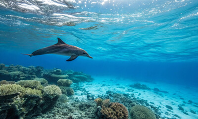 Obraz premium Evolution and unique features of dolphins as aquatic mammals