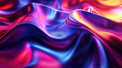 Fototapeta premium Abstract vibrant fabric folds, digital art, background, possible use in design, fashion
