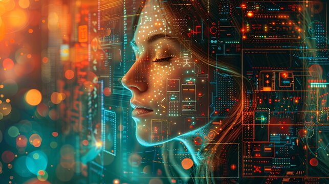 Futuristic AI mind-reading technology decoding subconscious signals.