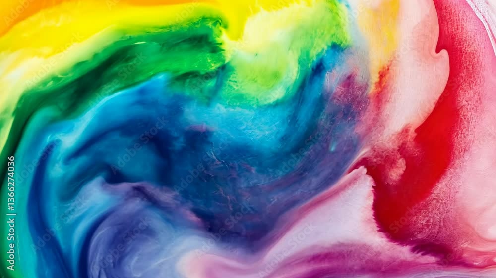 Poster colorful abstract swirl pattern creating a vibrant visual experience reminiscent of a rainbow in mot