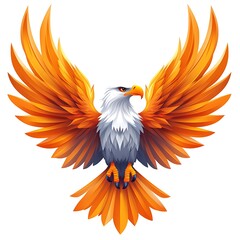 Obraz premium Bright orange eagle design modern shape high resolution photo