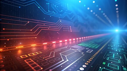Fototapeta premium abstract technology background with circuit board