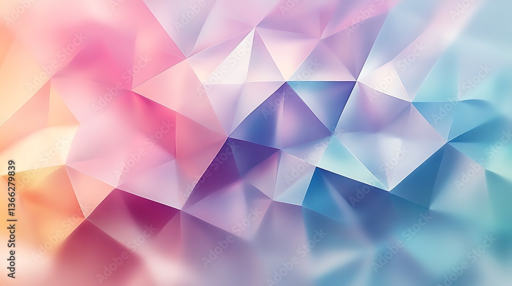 Poster abstract geometric background with pastel color palette: low poly design for modern art projects and
