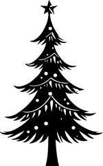 Obraz premium Christmas tree design featuring a star on top and decorative elements, suitable for holiday decorations and crafts