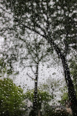 water drops on glass