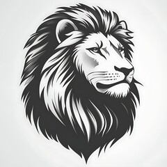 Obraz premium Detailed lion artwork in clean monochrome palette high resolution wallpaper