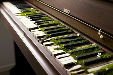  pianino, stare pianino, pianino w lesie, mech, natura przejmuje, opuszczone miejsce, zapomniane instrumenty, muzyka i natura, harmonia, przemijanie, nostalgia, tajemniczy klimat, artystyczna fotograf