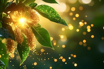 dmuchawiec, pyłek, kwiat, alergia, sezonowe alergie, wiosna, lato, natura, rośliny, makrofotografia, pylenie, złote światło, podświetlenie, naturalne oświetlenie, płytka głębia ostrości, ciepłe tony, 