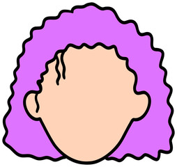 Cartoon Character with Purple Curly Hair sticker