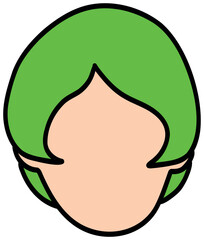 Cartoon Character with Green Hair sticker