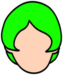 Cartoon Character with Green Hair sticker