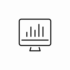 desktop statistics icon sign vector