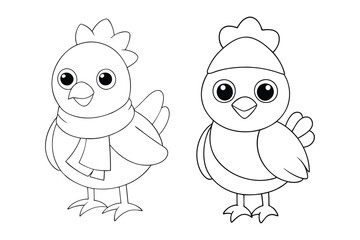 Chicken coloring page for kids 