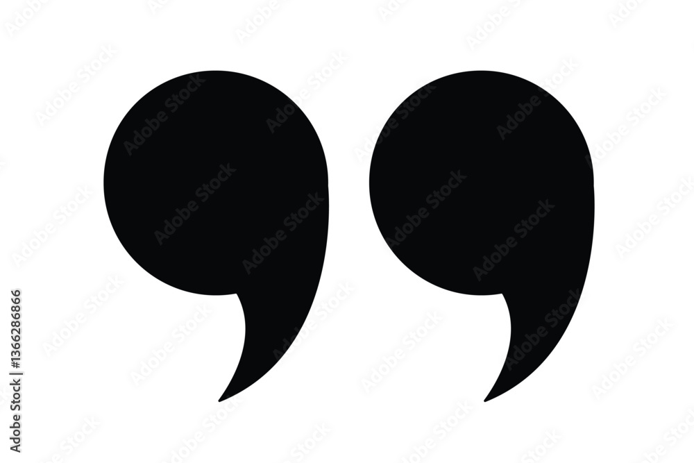 Poster quotation mark icon. quotation mark sign and symbol. speech mark symbol punctuation marks citation s