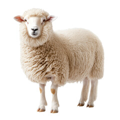 Fototapeta premium Isolated Sheep with Fluffy Wool on Transparent Background