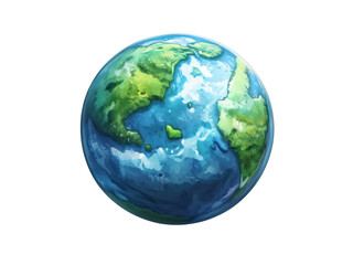 Fototapeta premium 3D Realistic Cartoon Cute Planet isolated on transparent background.