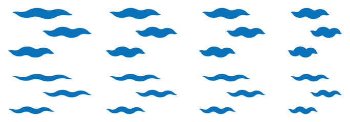 Wind blow line icon. Hand drawn air wave icon. Outline wind movement symbol isolated on white background.  Windy icon. Hand drawn doodle wind air blow, swirl elements.