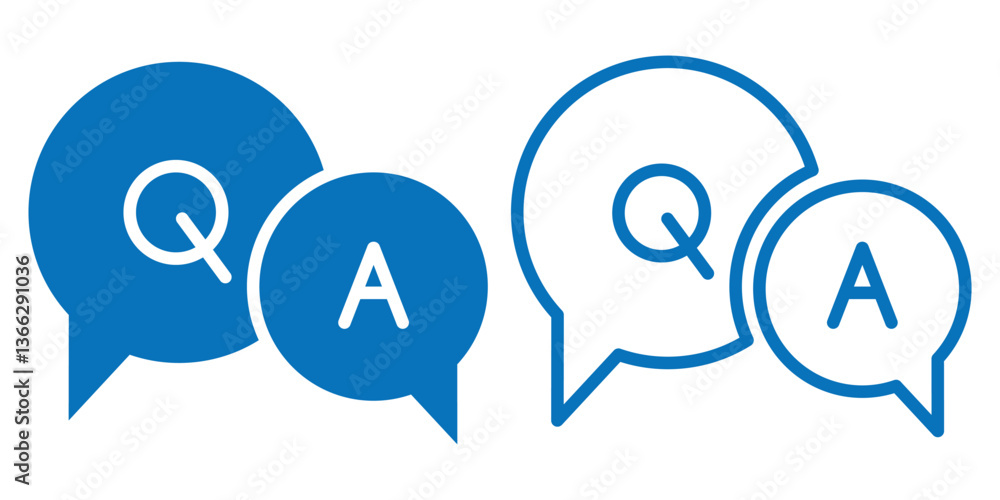 Poster set of question mark, answer sign. chat question and answer icon set. message vector icons. help spe