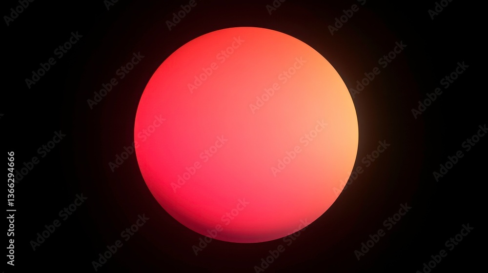 Aufkleber blurred vibrant red glow light effect creates a spotlight ambiance. round shape with soft gradient. 